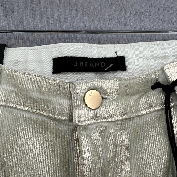 J BRAND Pants Womens 30 Maria High Rise Skinny Gold Messaline Coated Cord NWT - Picture 9 of 13